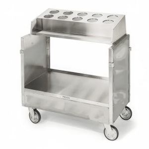121-403 Tray & Silver Cart w/ 10 Hole Silverware Bins & 120 Tray Capacity