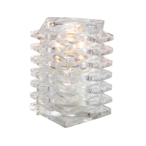 637-80162 Marquee Candle Lamp - 3 7/8"L x 3 7/8"W x 4 3/8"H, Glass, Clear