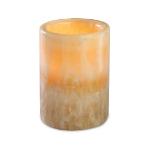 637-80156 Candle Lamp - 3 1/4"D x 4 3/4"H, Alabaster, Beige