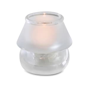 637-80130 Chatterly Candle Lamp - 3 1/4"D x 3 1/2"H, Glass, Frost/Clear
