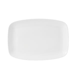 893-WHOBL21 9 1/3" x 6 1/8" Oblong X Squared Chef's Plate - Ceramic, White