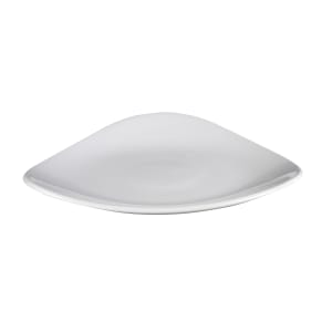 893-WHTR101 10 1/2" Triangular Lotus Plate - Ceramic, White