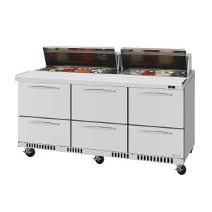 083-PST72D6FBN 72 5/8" PRO Series Mega Top Sandwich/Salad Prep Table w/ Refrigerated Base, 115v
