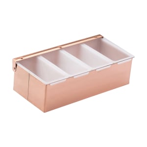 706-UF91161 (4) Compartment Bar Garnish Tray - Flat Hinged Lid