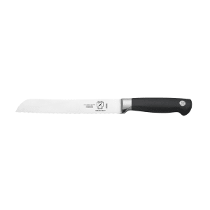 132-M20508 8" Bread Knife w/ Santoprene® Black Handle, Carbon Steel