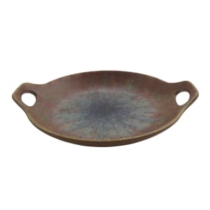 284-20580CAI 7 3/4" Round Melamine Plate w/ Handles, Clay Azul Iris