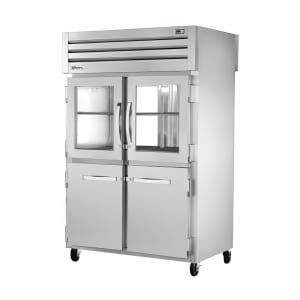 598-STR2RPT2HG2HS2G 52 3/5" Two Section Pass Thru Refrigerator, (4) Glass Doors, (2) Solid D...