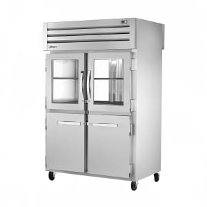 598-STG2RPT2HG2HS2G 52 3/5" Two Section Pass Thru Refrigerator, (4) Glass Doors, (2) Solid D...