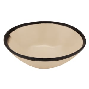 284-B180MA 16 oz Round Pottery Market™ Salad/Soup Bowl - Melamine, Manila w/ Black Trim