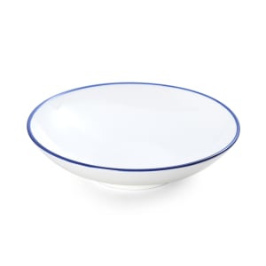 106-5256506 56 oz Round Bistro Coupe Bowl - Porcelain, Blue Pinstripe