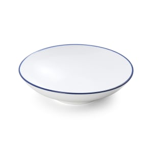 106-5256501 26 oz Round Bistro Coupe Bowl - Porcelain, Blue Pinstripe
