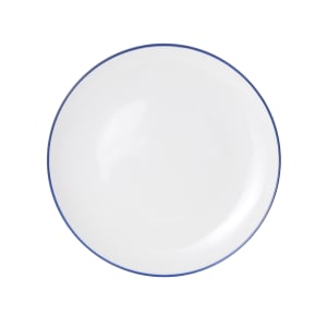 106-5256493 10" Round Bistro Coupe Plate - Porcelain, Blue Pinstripe