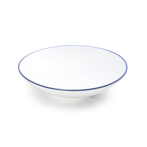 106-5256499 13 1/2 oz Round Bistro Coupe Bowl - Porcelain, Blue Pinstripe