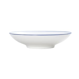 106-5256505 34 oz Round Bistro Coupe Bowl - Porcelain, Blue Pinstripe