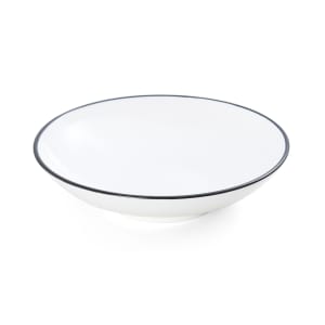106-5260387 56 oz Round Bistro Coupe Bowl - Porcelain, Black Pinstripe