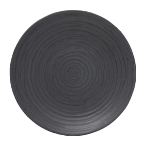 106-5275377 8" Round Obsidian Coupe Plate - Stoneware, Black
