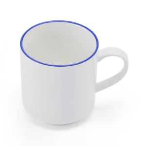106-5305730 11 4/5 oz Bistro Mug - Porcelain, Blue Pinstripe