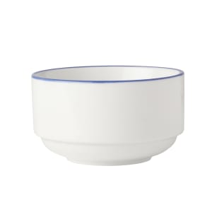 106-5305731 9 1/2 oz Bistro Cup - Porcelain, Blue Pinstripe