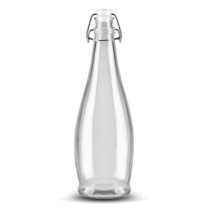 634-109826 34 3/5 oz Water Bottle w/ Lid - Glass, Clear