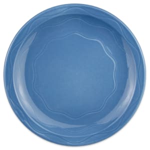 024-903032010 9" Round Plate w/ Cantina Carved Pattern & Shape, Flint Body, Blueberry