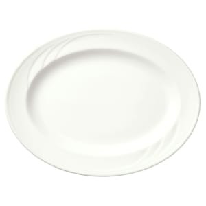 024-905437884 11-1/2" x 8-3/8" Oval Elan Platter - Porcelain, White Royal Rideau™