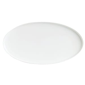 024-911194484 14" x 7-1/2" Oval Chef's Selection Tray - Porcelain, Aluma White 