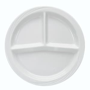 024-9182403 10" Round Schonwald Plate w/ 3 Sections - Donna, Porcelain, White 