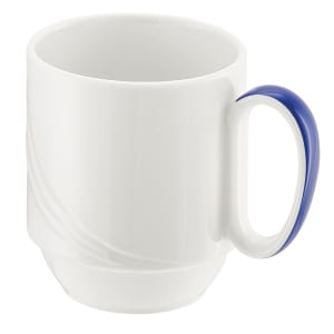 024-918562962971 9 1/2 oz Schonwald Mug - Donna Senior, Porcelain, White/Blue