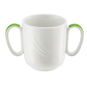 024-918563162941 10 1/2 oz Schonwald Mug - Donna Senior, Porcelain, White/Green