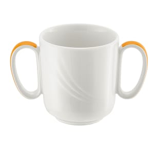 024-918563162991 10 1/2 oz Schonwald Mug - Donna Senior, Porcelain, White/Orange