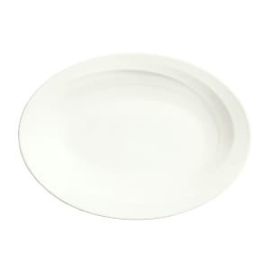024-987659315 12-1/2" x 9" Oval Silk Platter - Porcelain, White Royal Rideau