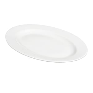 024-999023009 11-1/8" x 8-3/4" Oval Rigal Platter -  Porcelain, Lunar White