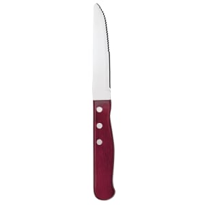 192-2001494 10" Beef Baron Steak Knife - Red Pakka Wood/Stainless