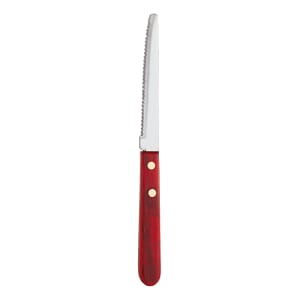 192-2001682 8 1/4" Steak Knife w/ Red Handle & Round Tip