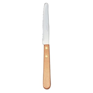 192-2001702 8 1/2" Steak Knife w/ Wooden Handle & Round Tip