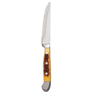 192-2012522 9" Steak Knife w/ Full Tang & Yellow Pom Handle