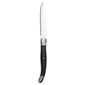 192-2012882 9 1/8" Steak Knife w/ Plastic Handle & Pointed Tip, Black, Slim EuroStyle