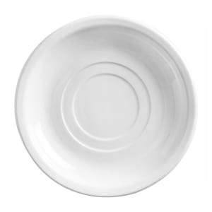 192-840215005 5 1/2" Round Saucer - Double Well, Narrow Rim, Porcelain, Bright White, Porcel...