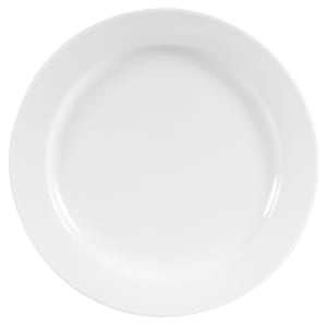 192-840425R25 9" Round Plate - Wide Rim, Rolled Edge, Porcelain, Bright White, Porcelana
