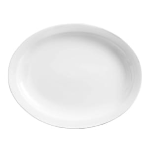 192-840530N18 13 1/8" Oval Porcelain Platter w/ Narrow Rim, Bright White, Porcelana