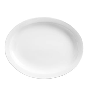 192-840520N17 11 1/2" x 9" Oval Porcelana Platter - Porcelain, Bright White
