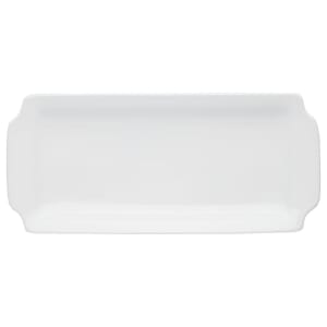 192-840901136 Rectangular Porcelana Cake Tray - 14" x 6 1/4", Porcelain, Bright White