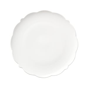 192-977709012 12" Round Astor Footed Plate - Porcelain, White 