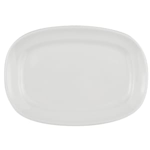 192-BW1123 10 1/2" Porcelain Oblong Racetrack Plate, Basics Collection