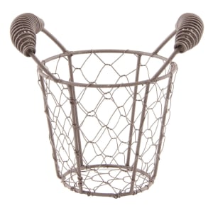 192-CWB10 4 3/8" Round Wire Basket/Pail - Brown