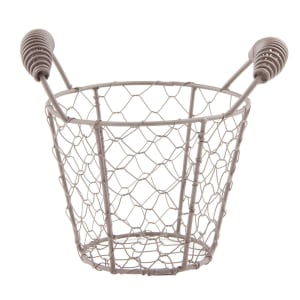 192-CWB11 7" Round Wire Basket/Pail - Brown