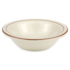 192-DSD10 6 5/8" Round Desert Sand Grapefruit Bowl - Speckled, (2) Brown Bands