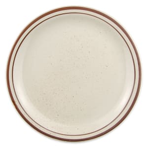 192-DSD9 9 1/2" Round Desert Sand Plate - Speckled, (2) Brown Bands