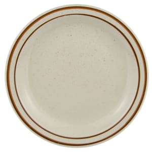192-DSD6 6 1/2" Round Desert Sand Plate - Speckled, (2) Brown Bands