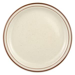 192-DSD16 10 1/2" Round Desert Sand Plate - Speckled, (2) Brown Bands